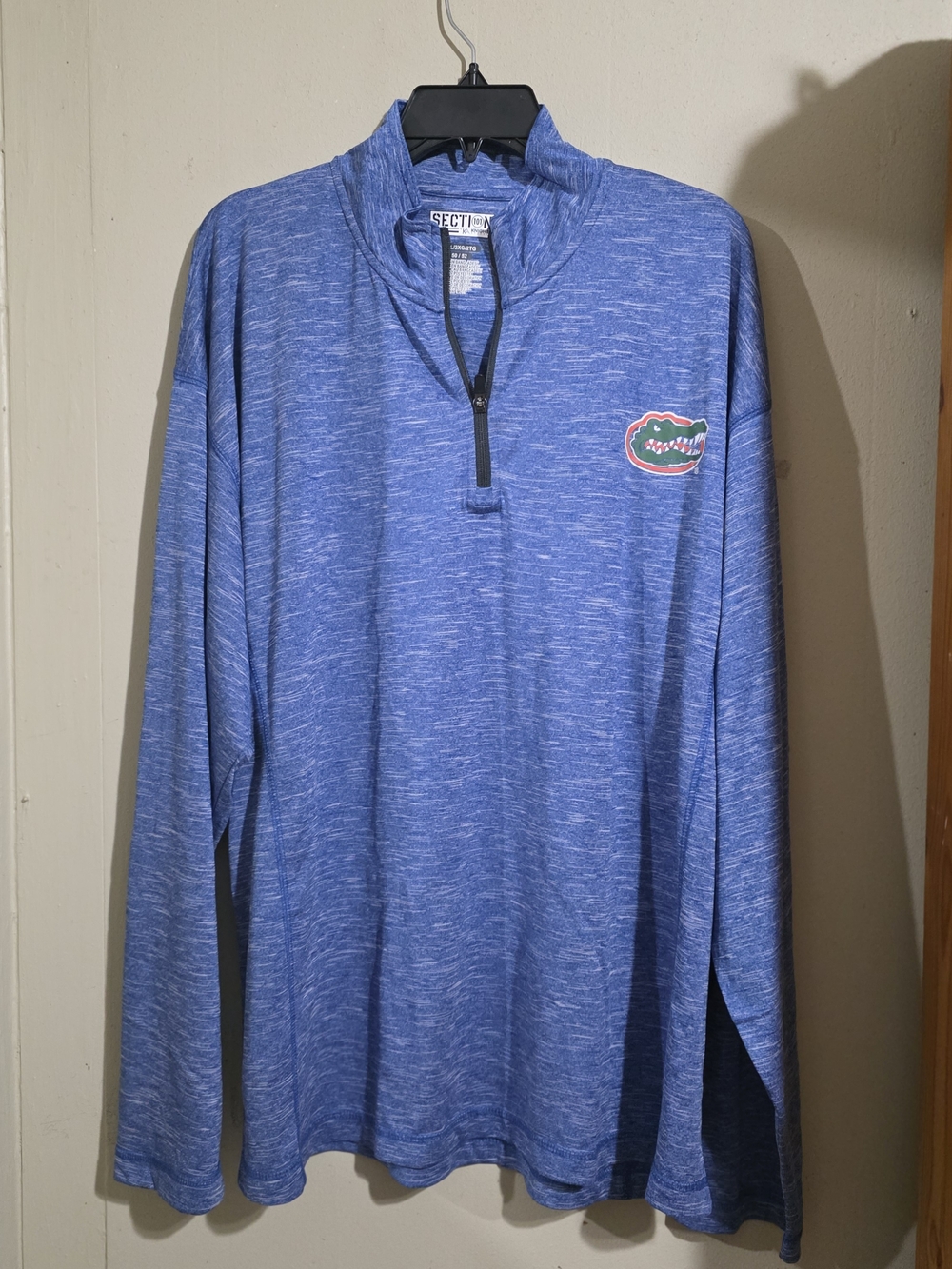 Antigua Florida Gators Quater Zip Pullover Jacket Blue Heatet Size 2XL EUC